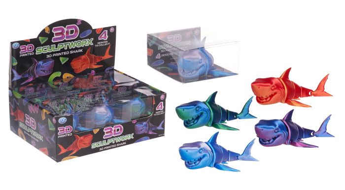 SQUALI Stampati a 3D in PLA 16cm 4ass In espo da 12pz…x12…x72